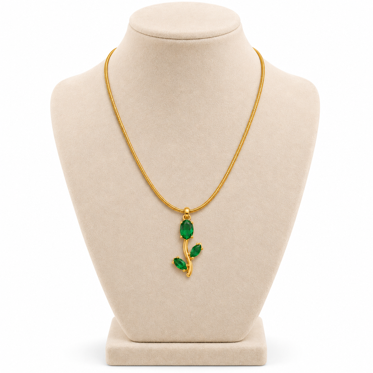 TITLIYA Korean Style Green Tulip Leaf Pendant Necklace