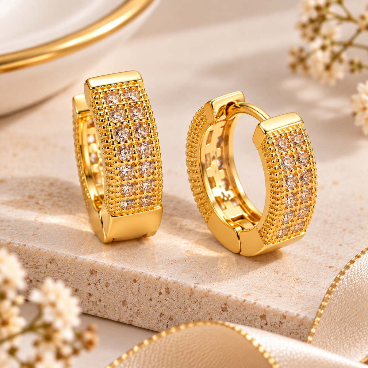 TITLIYA Korean Gold Plated Mini Stone Earrings
