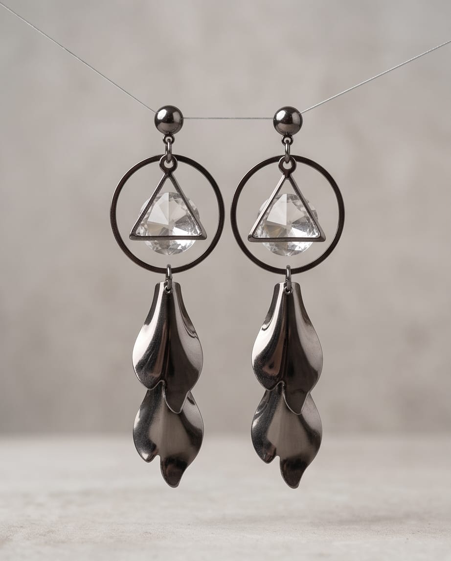 Elegant chandelier earrings with crystals
