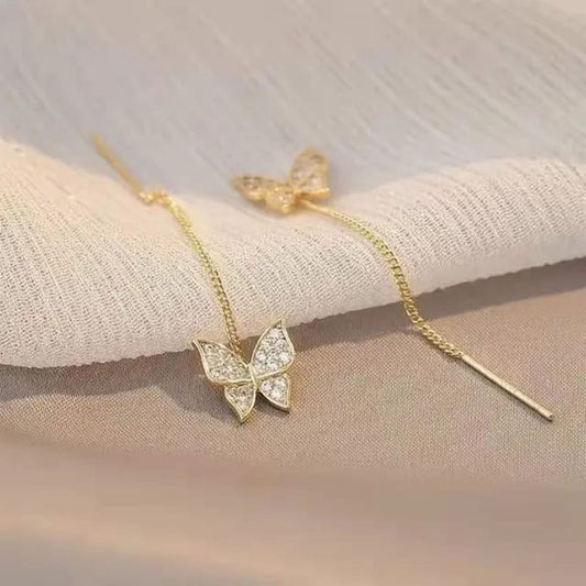Golden Butterfly Shape Korean earring - TITLIYA