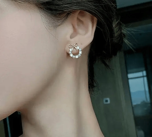 Circle tie Knot Shape Korean Studs Titliya