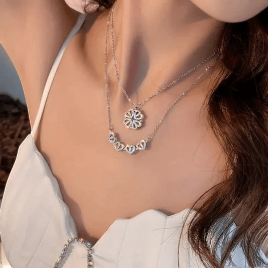 Four Heart Magnetic Pendant Necklace Titliya