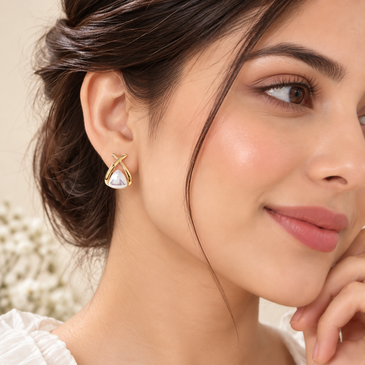 TITLIYA Korean Rhombus Pearl Earrings
