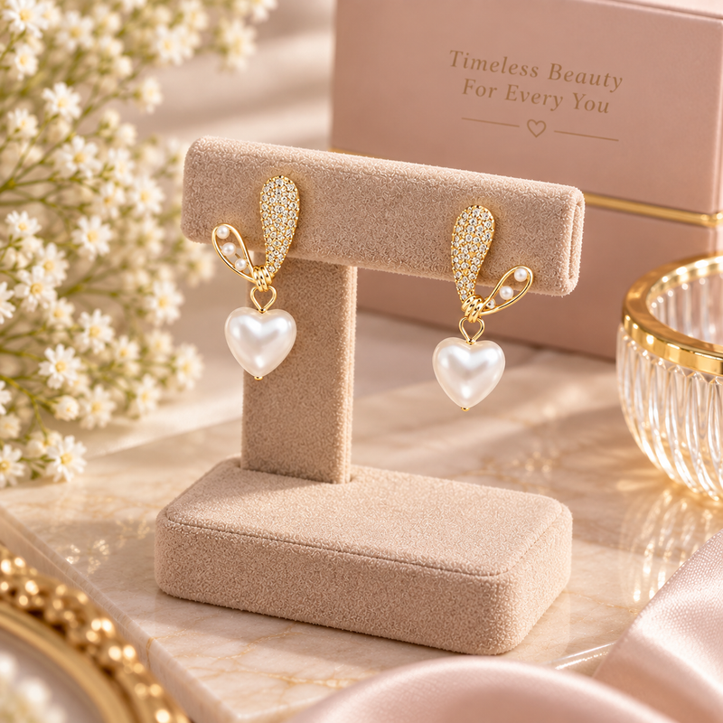 TITLIYA Korean Bling Bunny Heart Earrings