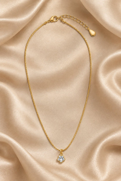 TITLIYA Korean Style Gold Mini Clover Pendant Necklace