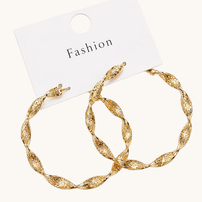 Golden Round Shape Earrings Titliya