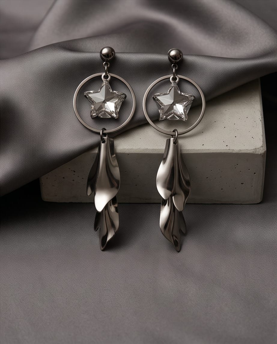 Crystal Star Drop Earrings