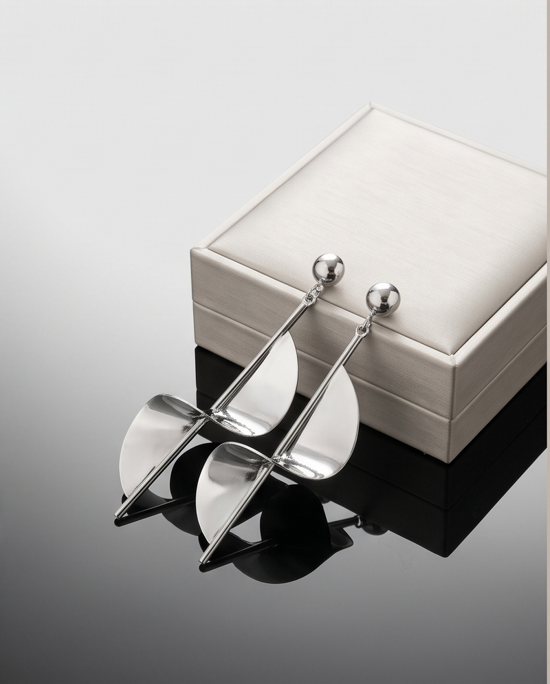 TITLIYA Korean Geometric Silver Drop Earrings