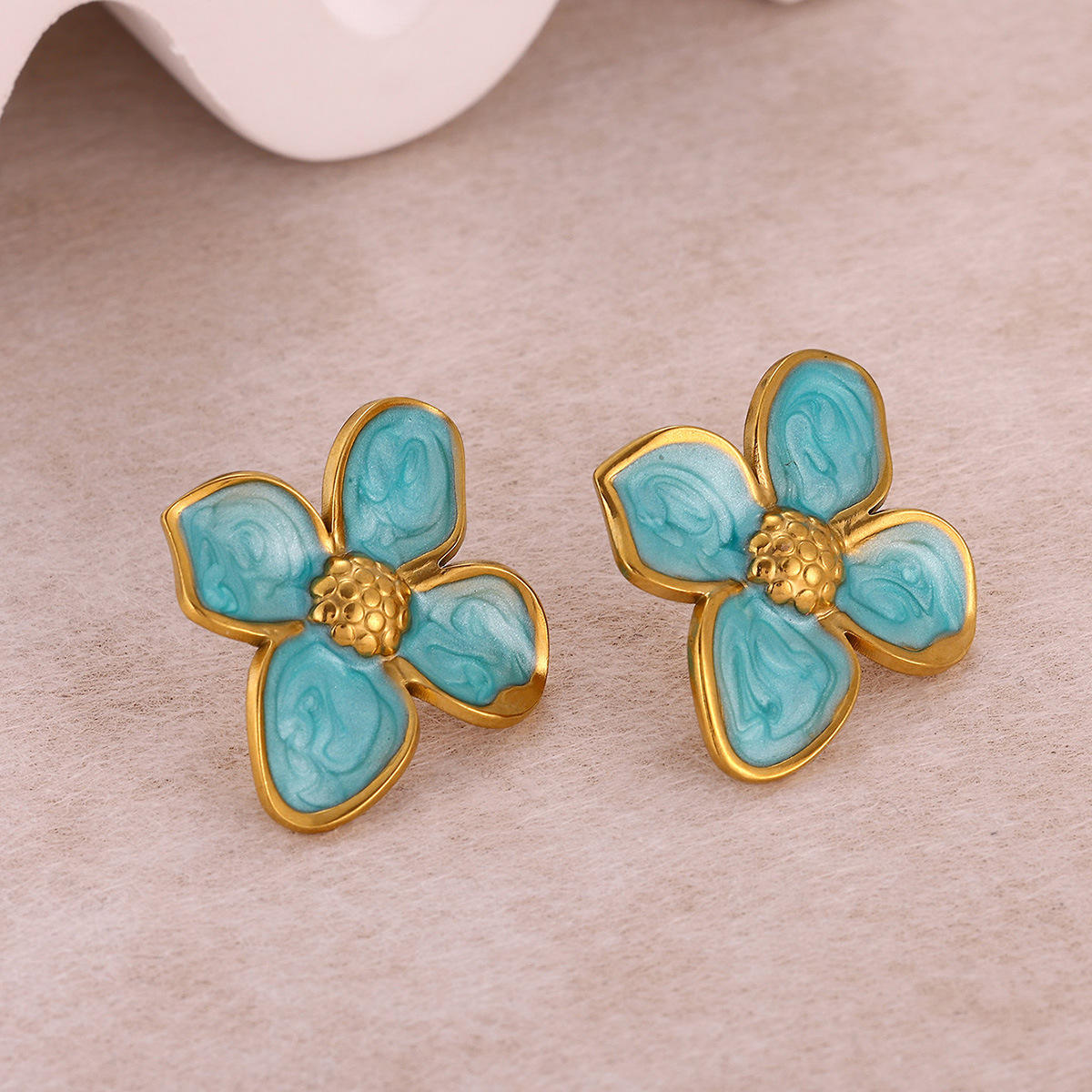 TITLIYA Korean Sea Green Flower Earrings