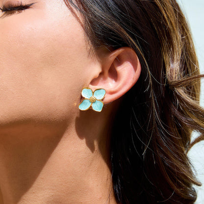 TITLIYA Korean Sea Green Flower Earrings