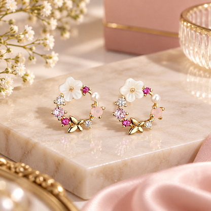 TITLIYA Korean Mini Flower Butterfly Earrings