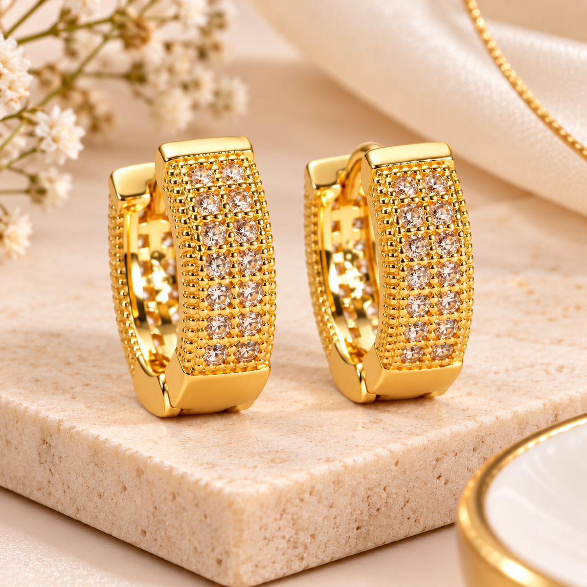 TITLIYA Korean Gold Plated Mini Stone Earrings