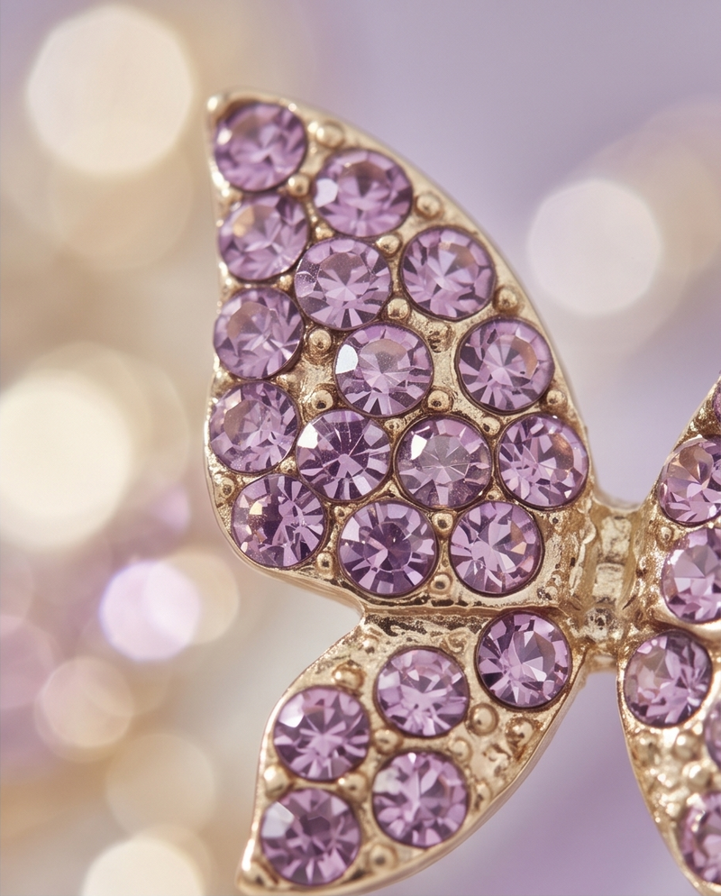 Pink Butterfly Stud Earrings
