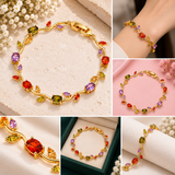 TITLIYA Multicolor Tulip Gold-Tone Bracelet