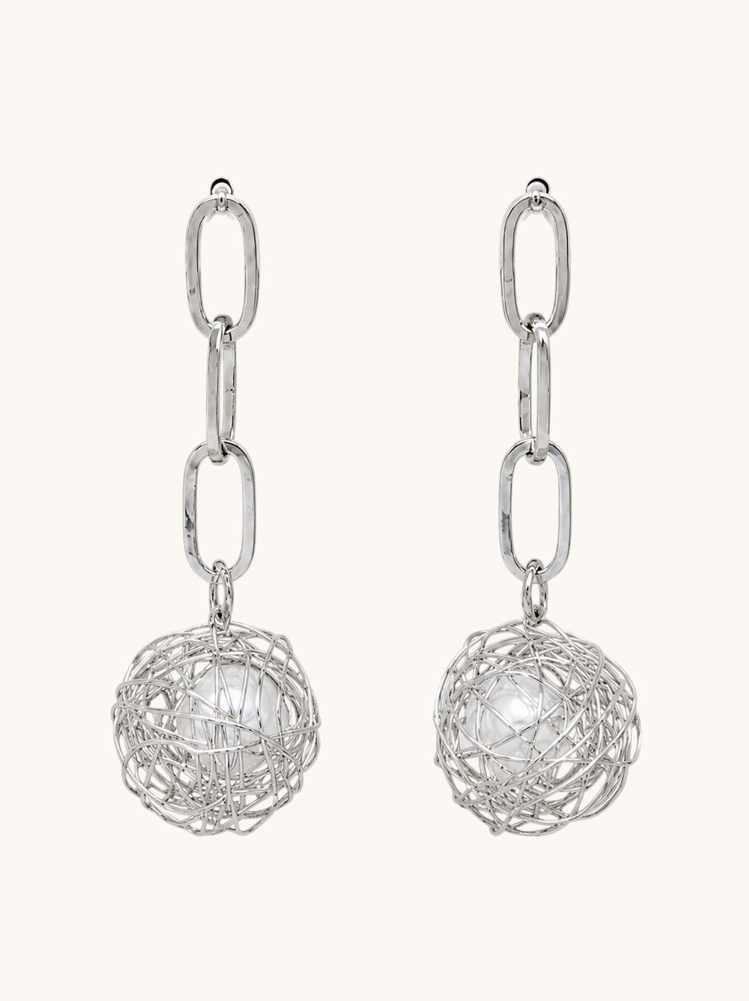Minimalist Silver Chain Dangle Earrings