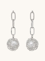 TITLIYA Korean Silver Chain Dangle Earrings