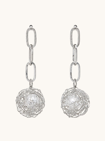 Minimalist Silver Chain Dangle Earrings