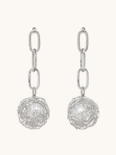 Minimalist Silver Chain Dangle Earrings