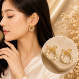 TITLIYA Korean Earrings Combo Set of 4 – Heart, Hoop, Pearl & Crystal