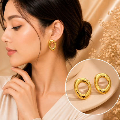 TITLIYA Korean Earrings Combo Set of 4 – Heart, Hoop, Pearl & Crystal
