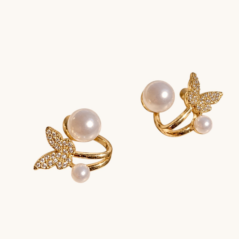 TITLIYA Korean Butterfly Pearl Earrings