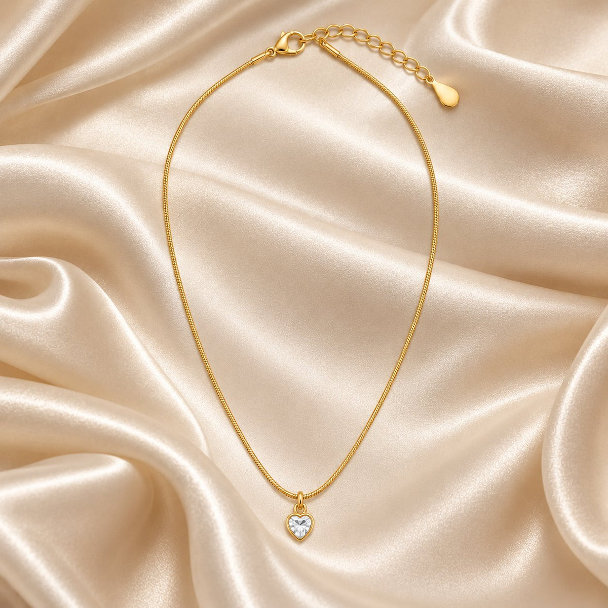 TITLIYA Korean Style Gold Mini Heart Pendant Necklace