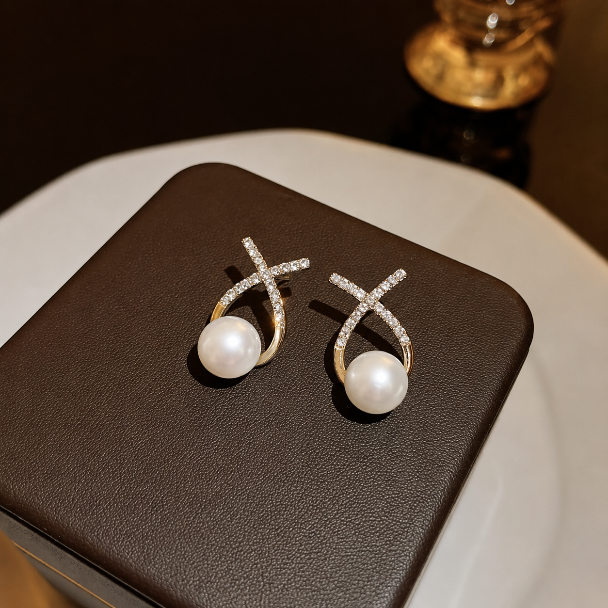 TITLIYA Korean Earrings Combo Set of 4 – Anti-Tarnish Pearl, Heart & Crystal Earrings