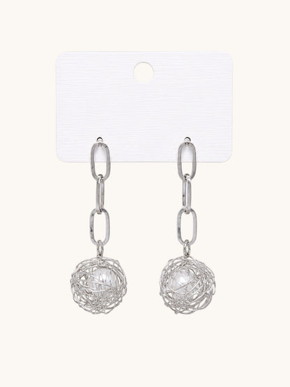 Minimalist Silver Chain Dangle Earrings