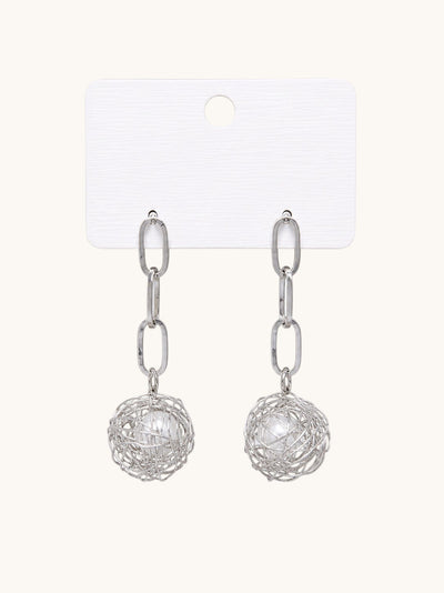 Minimalist Silver Chain Dangle Earrings