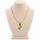 TITLIYA Korean Style Green Tulip Leaf Pendant Necklace