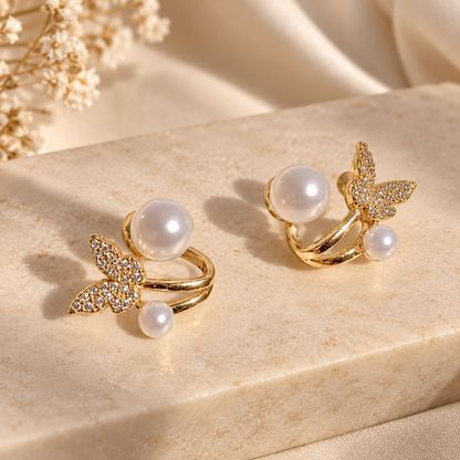 TITLIYA Korean Butterfly Pearl Earrings