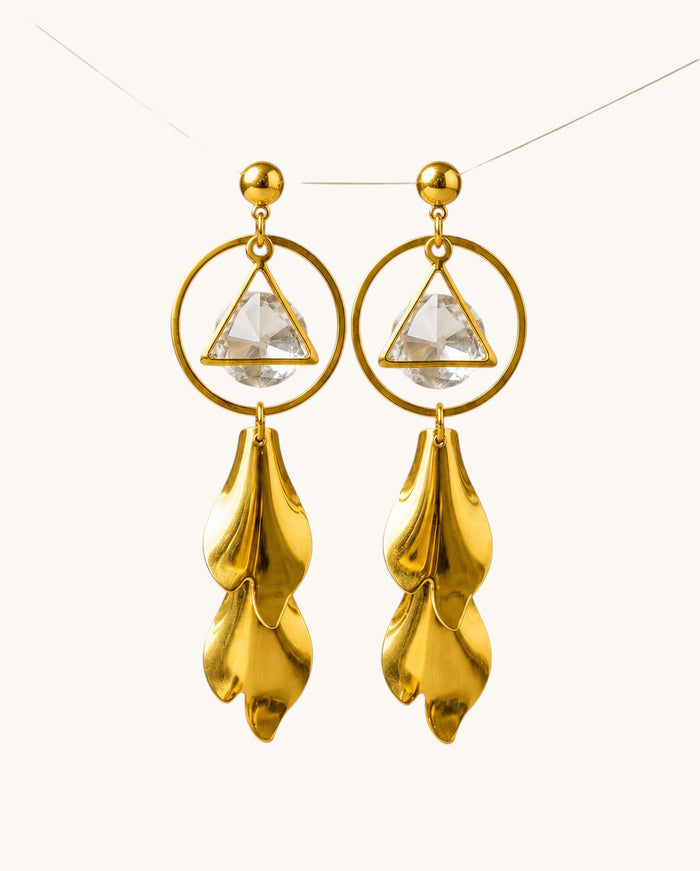 Elegant chandelier earrings with crystals