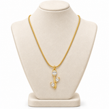 TITLIYA Korean Style Gold Tone White Tulip Pendant Necklace