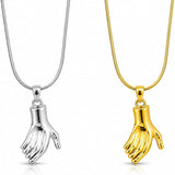 TITLIYA Korean Gold & Silver Handshake Pendant Necklace for Women