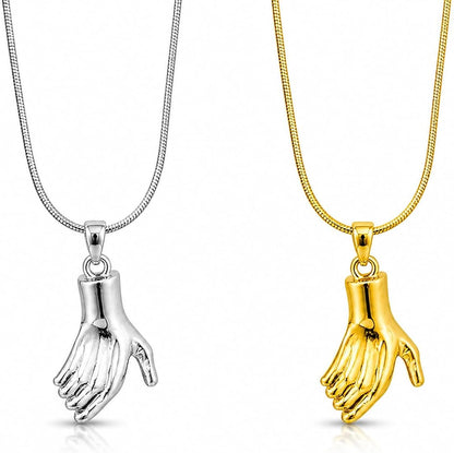 TITLIYA Korean Gold & Silver Handshake Pendant Necklace for Women