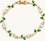 TITLIYA Korean Green & White Stone Tulip Bracelet For Women