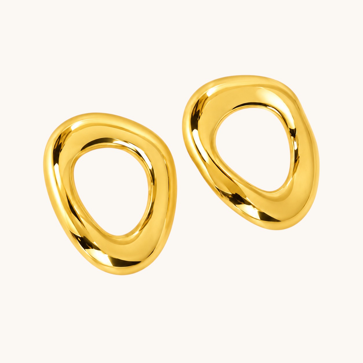 Gold Plated Irregular Hollow Stud Earrings TITLIYA