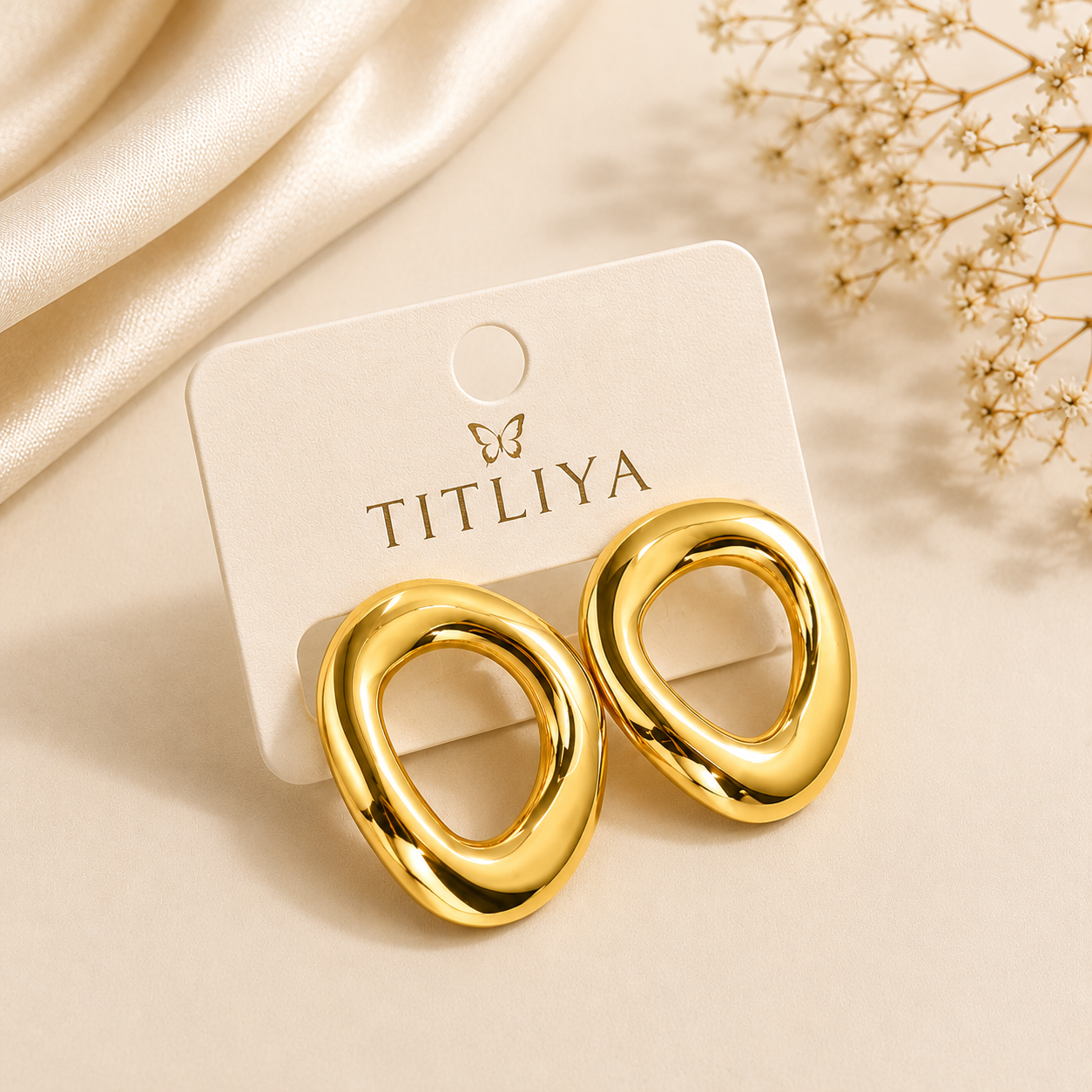 TITLIYA Korean Earrings Combo Set of 4 – Heart, Hoop, Pearl & Crystal