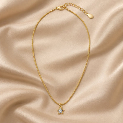 TITLIYA Korean Style Gold Mini Star Pendant Necklace