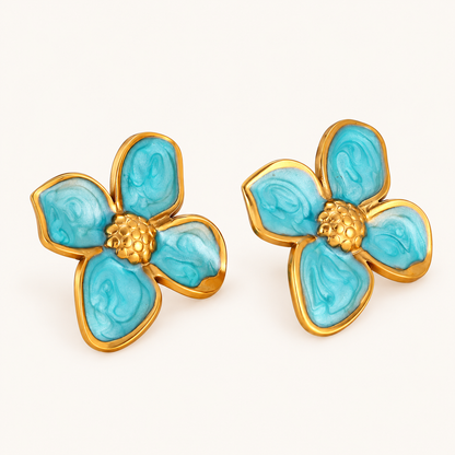 TITLIYA Korean Sea Green Flower Earrings