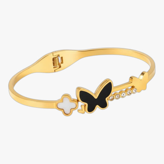 Black Butterfly Floral Bracelet Premium Titliya