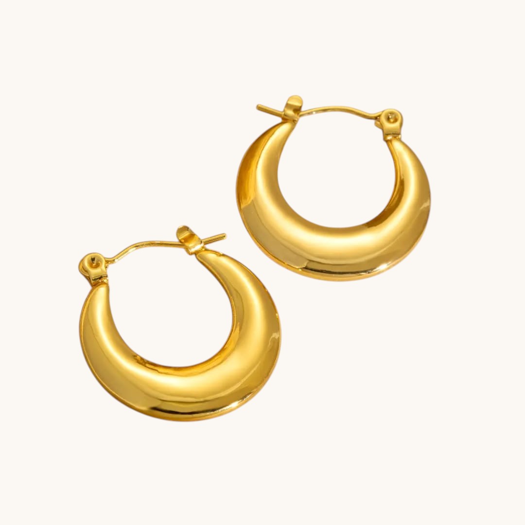 Premium Gold Plated Chunky Hoop Earrings TITLIYA
