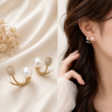 TITLIYA Korean Style Rose Pearl Earrings for Women
