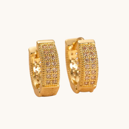 TITLIYA Korean Gold Plated Sparkling Hoop Earrings