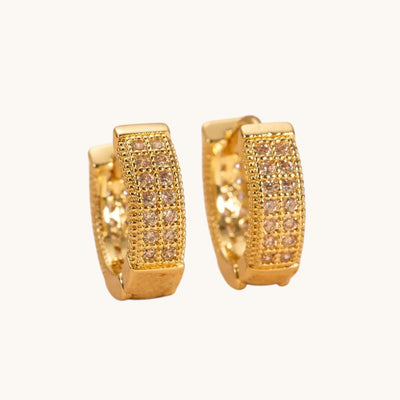 Korean Style Gold Plated Sparkling Hoop Earrings