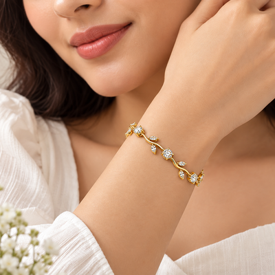 TITLIYA Korean White Stone Tulip Bracelet For Women