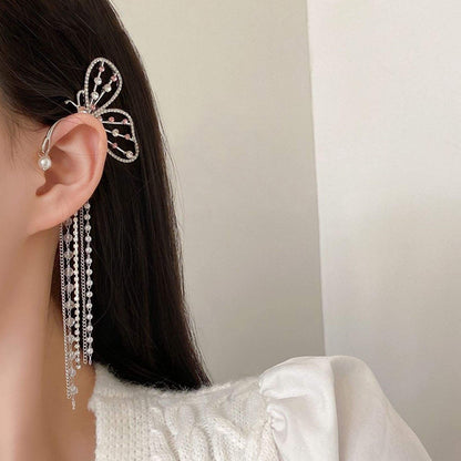 Butterfly Long Cuff Korean-Style Earrings - TITLIYA
