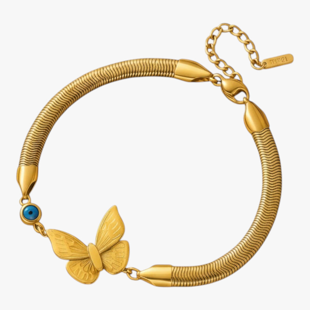 Butterfly Evil Eye Beaded Bracelet (Boho) Titliya