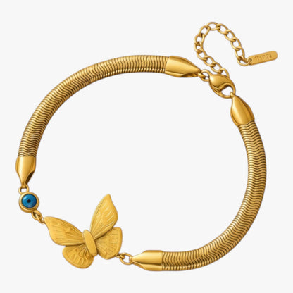 Butterfly Evil Eye Beaded Bracelet (Boho) Titliya