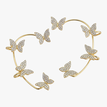 Butterfly Zircon Earcuff Non Piercing Earrings Set Left and Right Titliya
